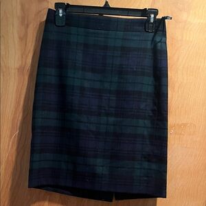 J. Crew Dark Plaid Pencil Skirt